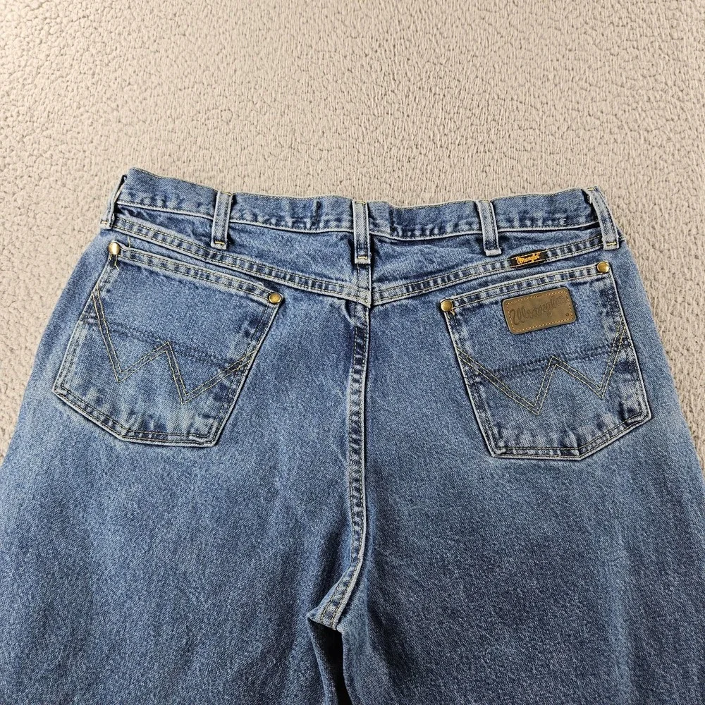 Wrangler Jeans Mens 36x30 Blue Denim George Strait Cowboy Cut Straight Western